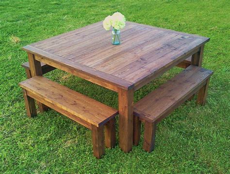Country At Its Best Custom 5ft Square Farm Table And Matching
