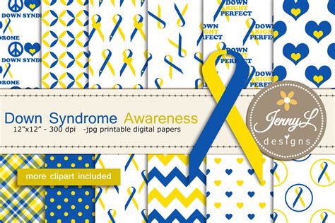 down syndrome awareness digital papers graphic by jennyl designs · creative fabrica
