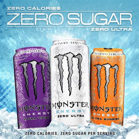Monster Energy Zero Ultra Sugar Free Energy Drink 16 Ounce Pack Of