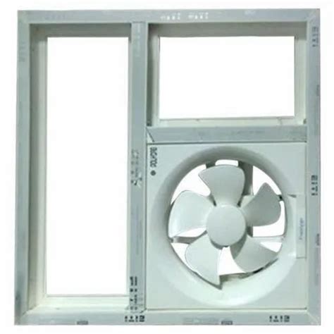 White Upvc Ventilator With Fan Thickness Of Glass 4 And 5 Mm For
