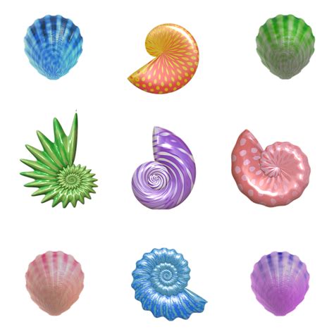 Colored Seashells Clipart Png