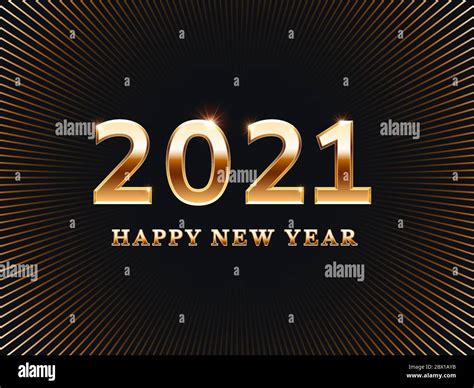 Happy New Year 2021 Card Vector Template Banner Stock Vector Image