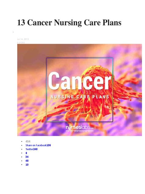 13 Cancer Nursing Care Plansdocx Cancer Chemotherapy