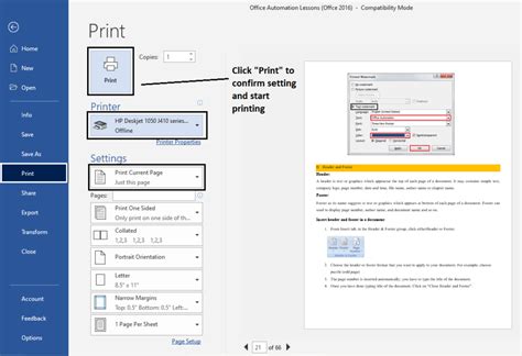 Printing A Word Document Basics Of Computer