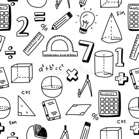 Math Doodle Art Vector Isolated On White Background Stock Vector