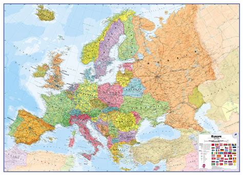 Huge Europe Wall Map Political Laminated
