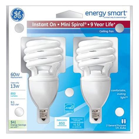 Ge Lighting 75368 Energy Smart 13 Watt Spiral Compact Fluorescent Bulb