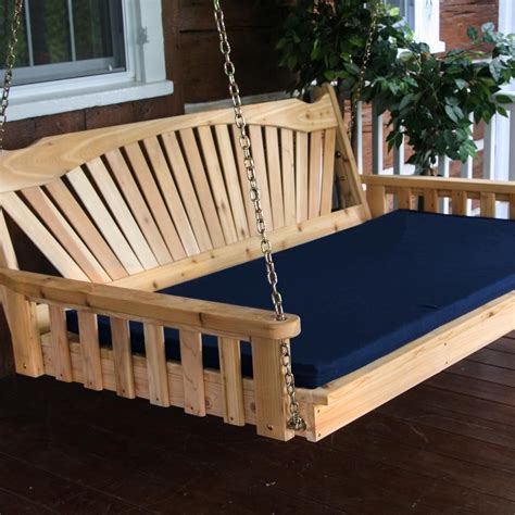Aandl Furniture Fanback 5 Foot Cedar Outdoor Swing Bed With