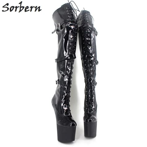 buy sorbern sexy women heels 2017 platform hoof heel over the knee crotch high