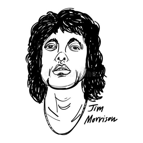 Jim Morrison Puertas Imagen En Blanco Y Negro Ilustración Del Vector