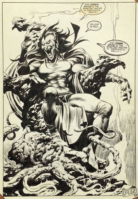 John Buscema Mephisto From Thor Annual 13 Comicbooks Comic Book