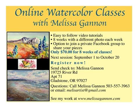 Online Classes With Melissa Gannon Three Rivers Artist Guild