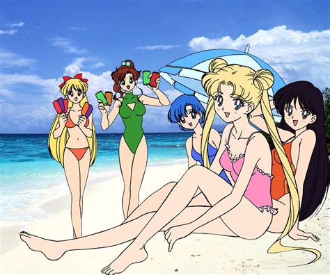 Senshi At The Beach By Air Hammer On DeviantART Sailor Chibi Moon Sailor Moon Sailor Mercury