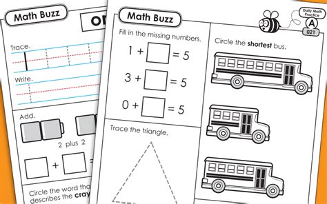 Daily Math Review Worksheets Math Buzz Level A Daily Math Review