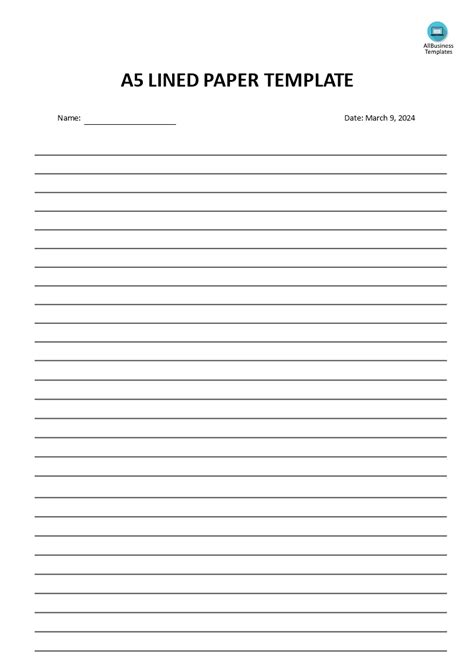 Download Printable Lined Paper Template Narrow Ruled 14 Download
