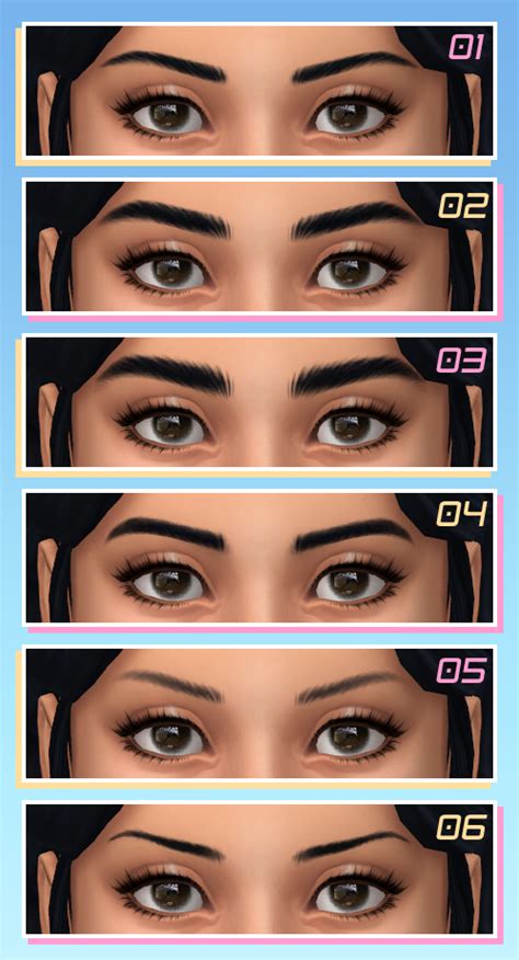 12 Maxis Match Y Eyebrows 18 Ea Like Swatches Stretchskeleton