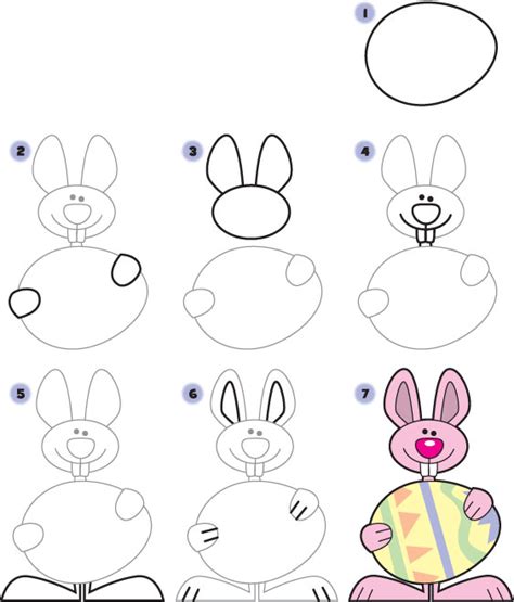 How To Draw An Easter Bunny Kid Scoop