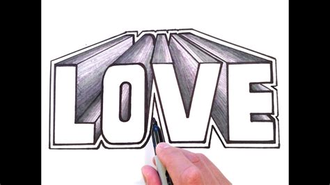 How To Draw Love In 3d One Point Perspective Youtube