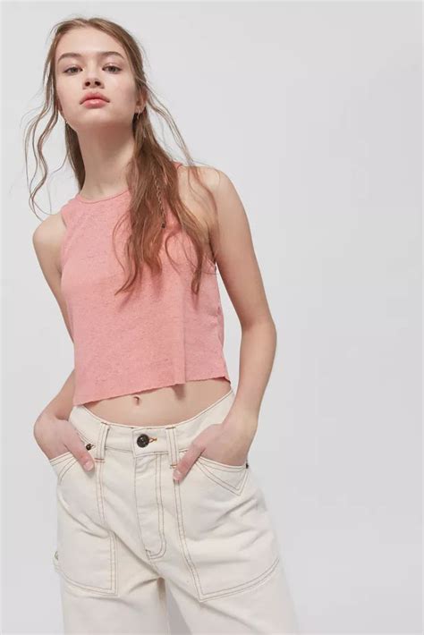 Womens Tops Urban Outfitters In 2020 Cropped Tank Top Tank Tops Crop Tank