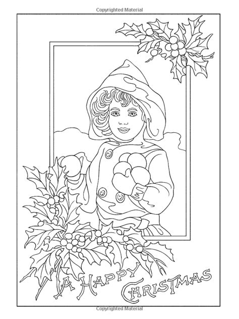 Vintage Christmas Greetings Coloring Book Dover Holiday Coloring Book