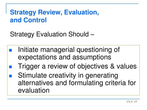Ppt Module 9 Strategy Review Evaluation And Control Powerpoint