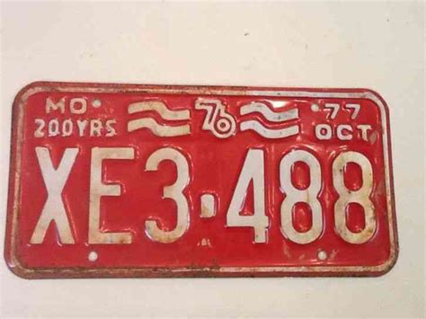 Rare Vintage Original 1911 Missouri License Plate First