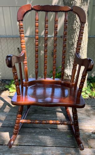 Vintage 1986 Wooden Jenny Lind Child Rockerrocking Chair H 100 Ebay