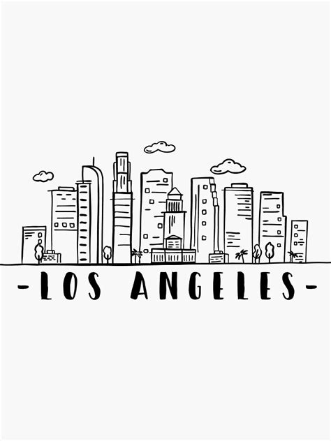 Los Angeles Skyline Travel Sticker By Duxdesign Artofit
