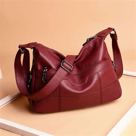 Women Soft Leather Solid Leisure Crossbody Bag Casual Shoulder Bag