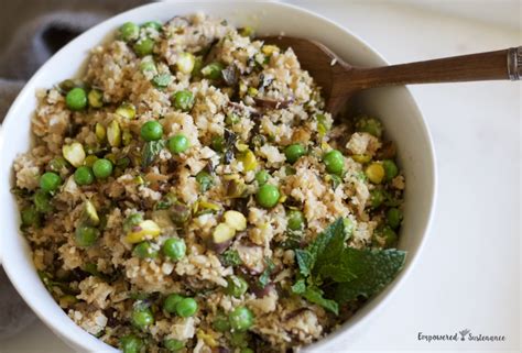 Cauliflower Rice Pilaf With Mint And Peas Empowered Sustenance