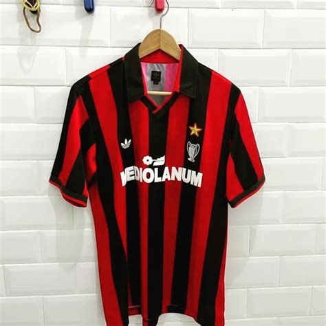 Jual Jersey Ac Milan 1990 Full Printing Shopee Indonesia