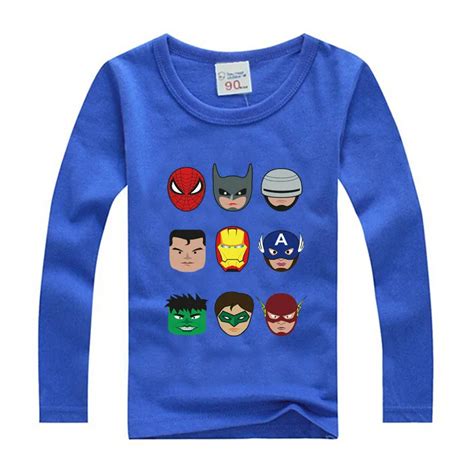 Boys Long Sleeve T Shirts For Children 2017 Autumn Super Hero T Shirt