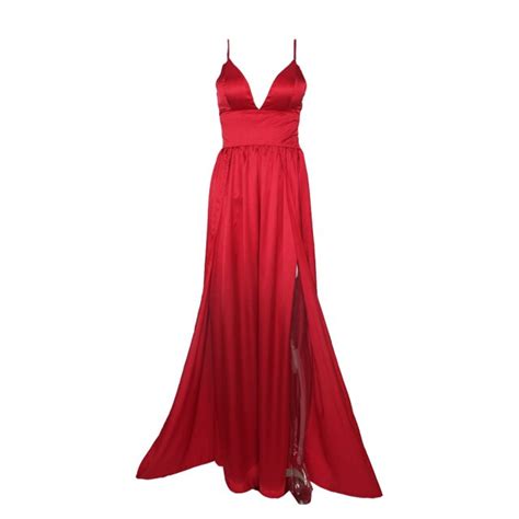 Red Satin Cocktail Dress Karanube