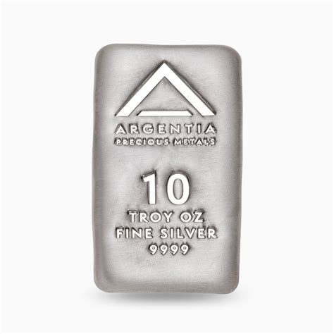 10 Ounce Bar Argentia 9999 Fine Silver Argentia Precious Metals