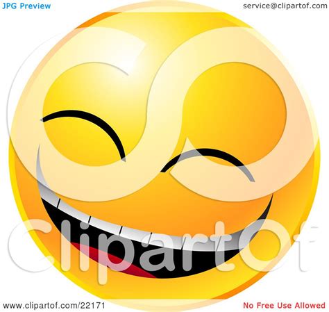 Clipart Illustration Of A Yellow Emoticon Face Laughing Really Hard By