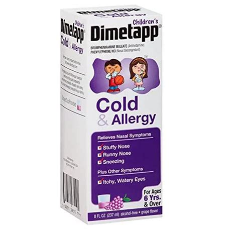 Childrens Dimetapp Cold And Allergy Relief Medicine Nasal Decongestant