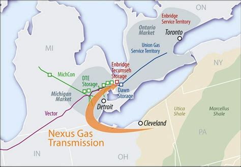 Nexus Gas Transmission Pipeline Route Tecumseh Utica Nexus
