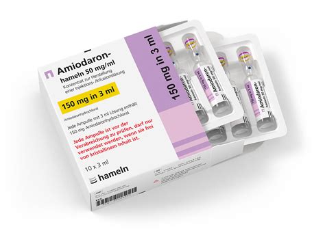 De Amiodaron 50 Mg Ml 150 Mg In 3 Ml 2845 Hameln Pharma