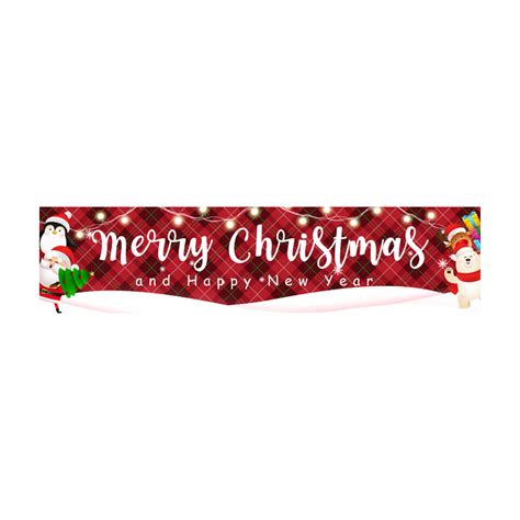 Augper Wholesaler Merry Christmas Banner Decorations Plaid Banner For
