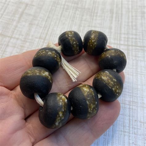 Black Kente Glass Beads 15mm Sizes Choice Of Quantity 15mm Etsy