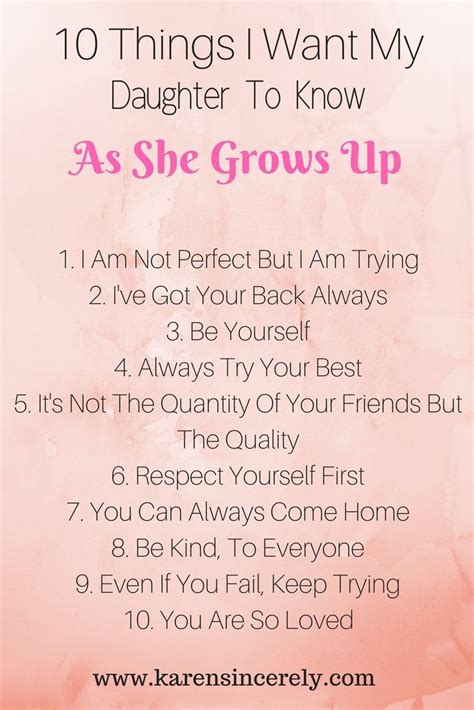 10 Things I Want My Daughter To Know As She Grows Up Raisinggirls