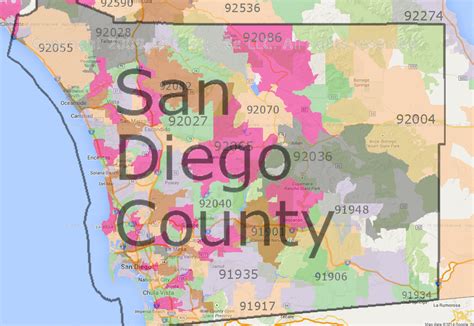 San Diego County Zip Code Map Printable Printable Maps Gambaran