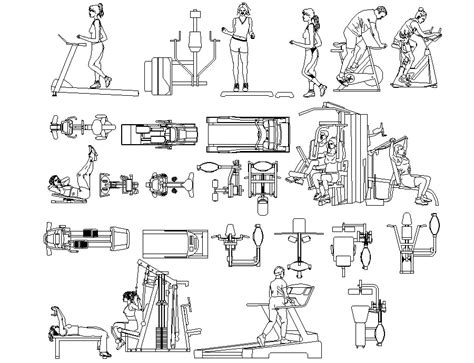 Gym Equipment Autocad Dwg For Today Gym Workout Machine
