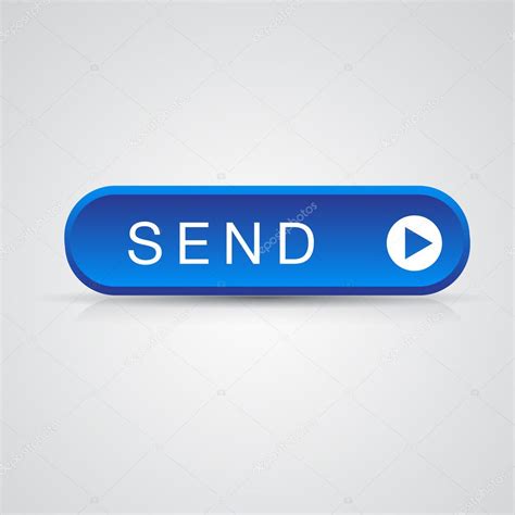 To dispatch by a means of communication. Blue send button, mail mesage — Stock Vector © Grounder ...