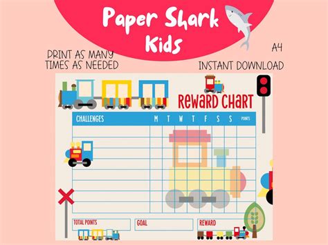 Train Reward Chart Printable Behaviour Chart Daily Chore Etsy