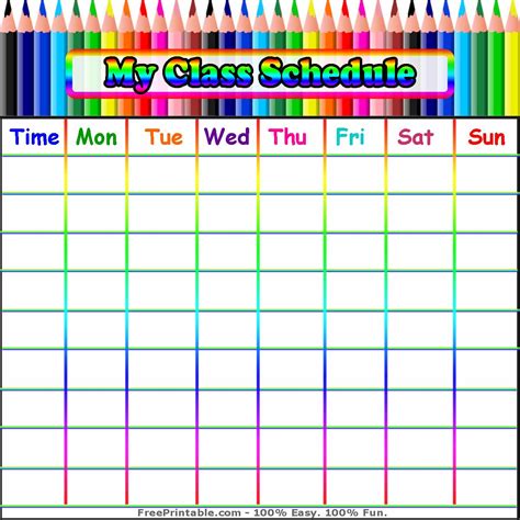 3 Best Images Of Free Printable Class Schedule Printable Classroom