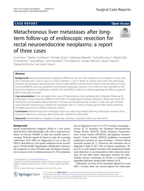 Pdf Metachronous Liver Metastases After Long Term Follow Up Of