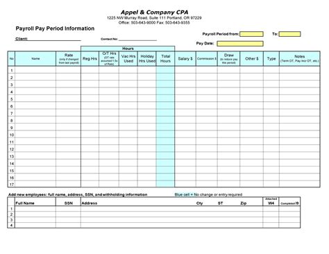Free Payroll Template Awesome Design Layout Templates