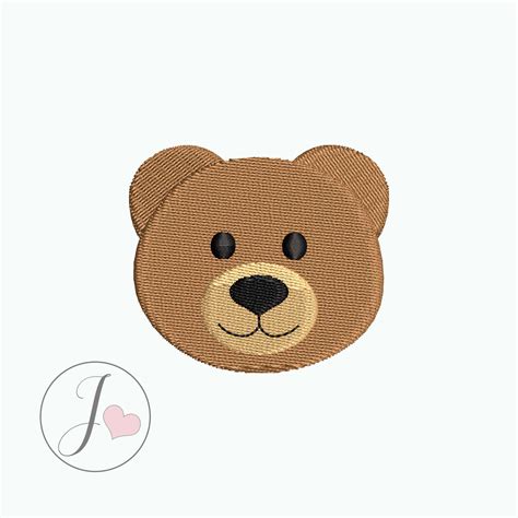 Teddy Bear Head Mini Embroidery Design
