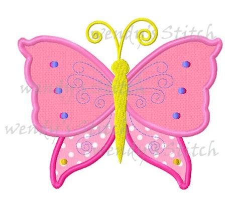 Butterfly 4 Applique Machine Embroidery Digital Design Etsy